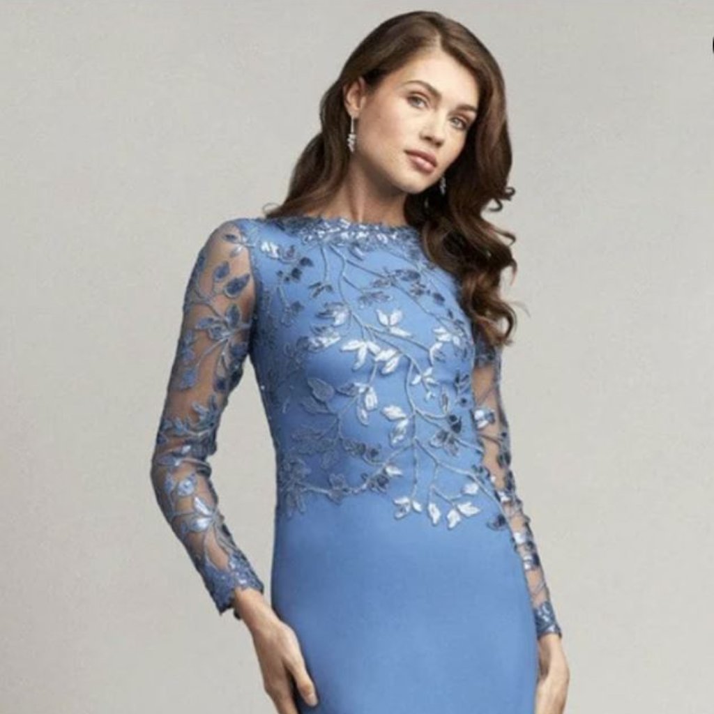 Tadashi Shoji Size 16 Cadet Blue Gown New With Tags